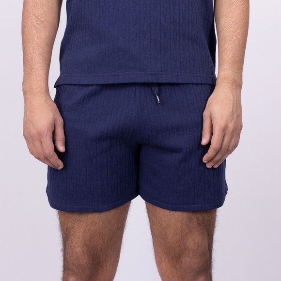 Moschino Mens Blue Embossed M Jersey Shorts main image