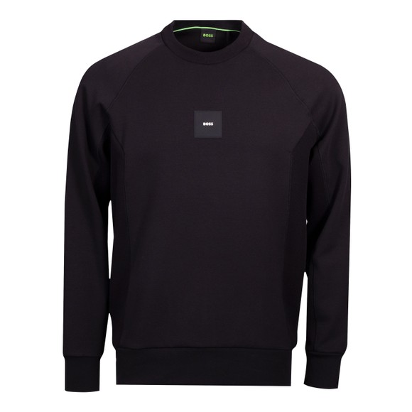 BOSS Mens Black Athleisure Salbo Rib Sweatshirt main image