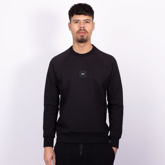 BOSS Mens Black Athleisure Salbo Rib Sweatshirt main image