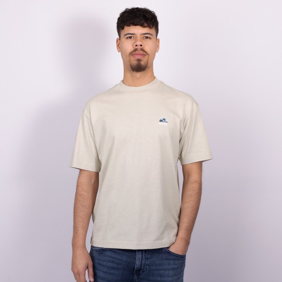 BOSS Mens Off-White Casual Te Numbers T Shirt main image