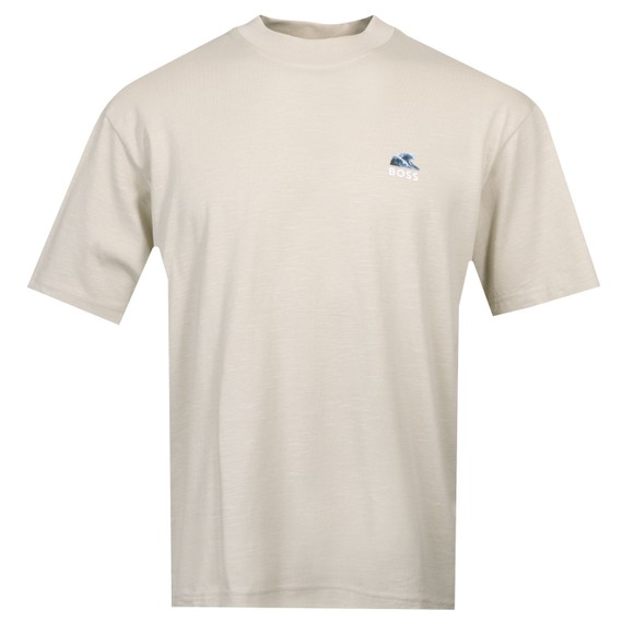 BOSS Mens Off-White Casual Te Numbers T Shirt main image