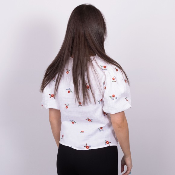 Nobody's Child Womens Off-White Brooke Embroidered Top #3