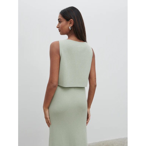 Pretty Lavish Womens Green Jasmin Knit Waistcoat main image