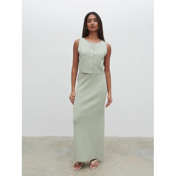 Pretty Lavish Womens Green Jasmin Knit Waistcoat main image