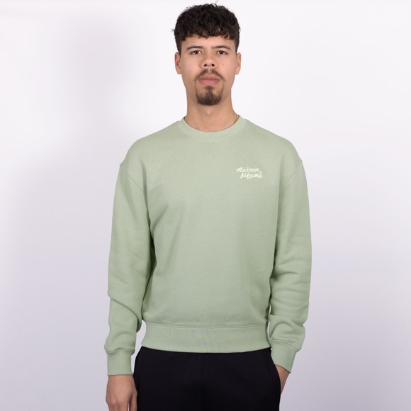 Maison Kitsune Mens Green Handwriting Comfort Sweatshirt main image
