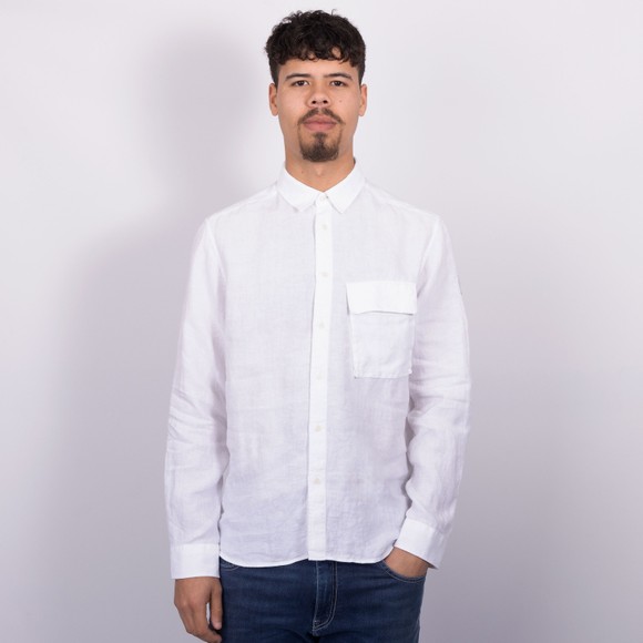 Belstaff Mens White Scale Linen Shirt main image