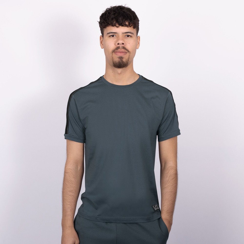 EA7 Emporio Armani Stripe Tape Logo T-Shirt | Masdings