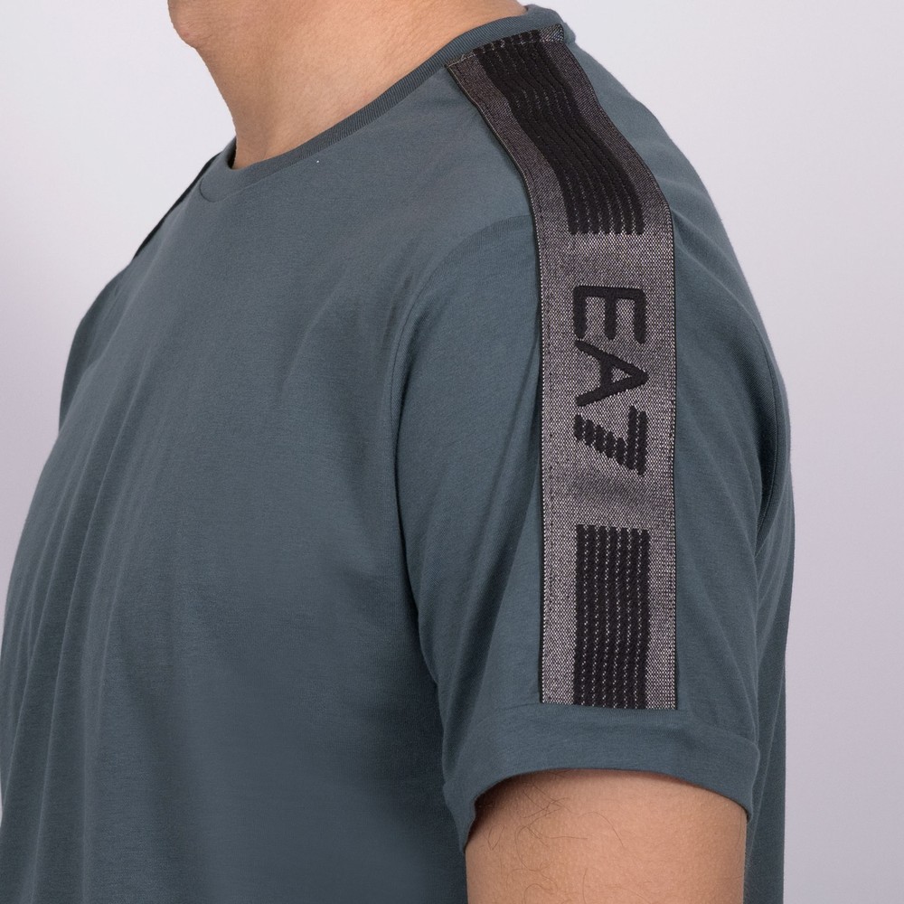 EA7 Emporio Armani Stripe Tape Logo T-Shirt | Masdings