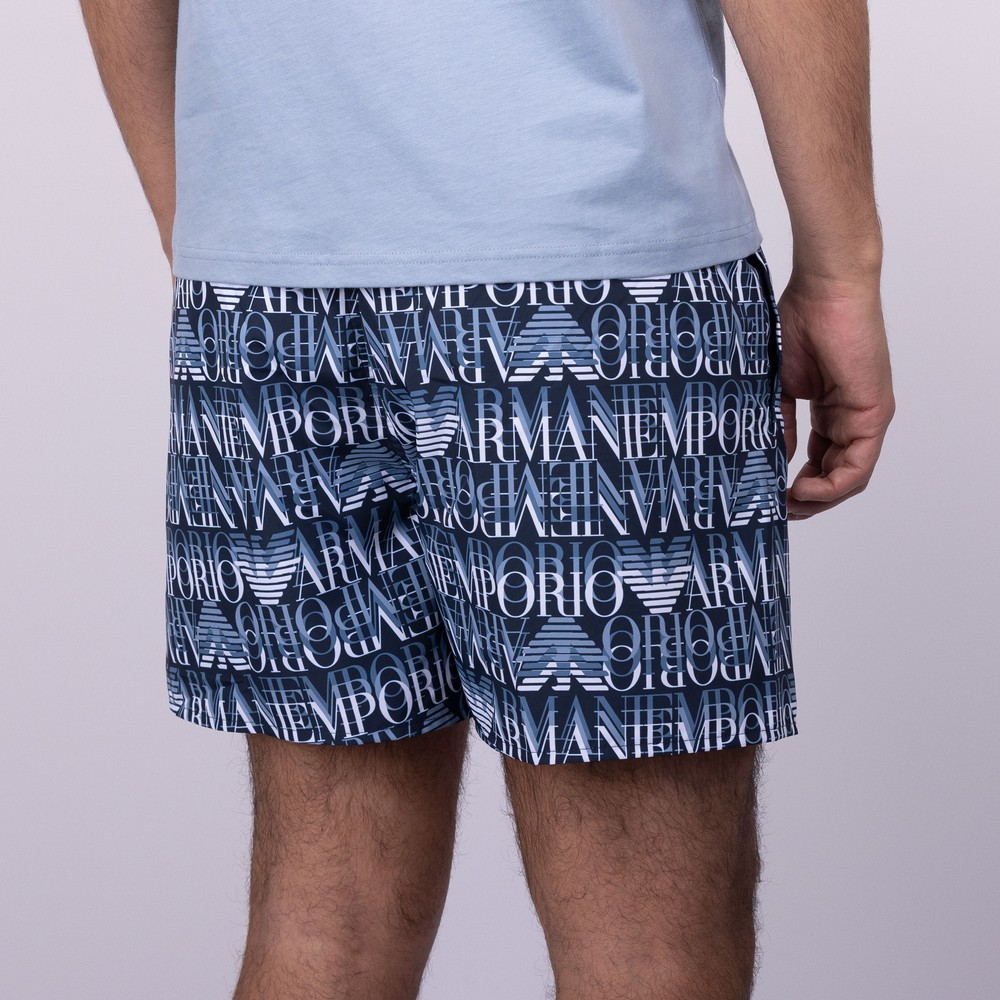 Emporio Armani Allover Print Swim Shorts Oxygen Clothing