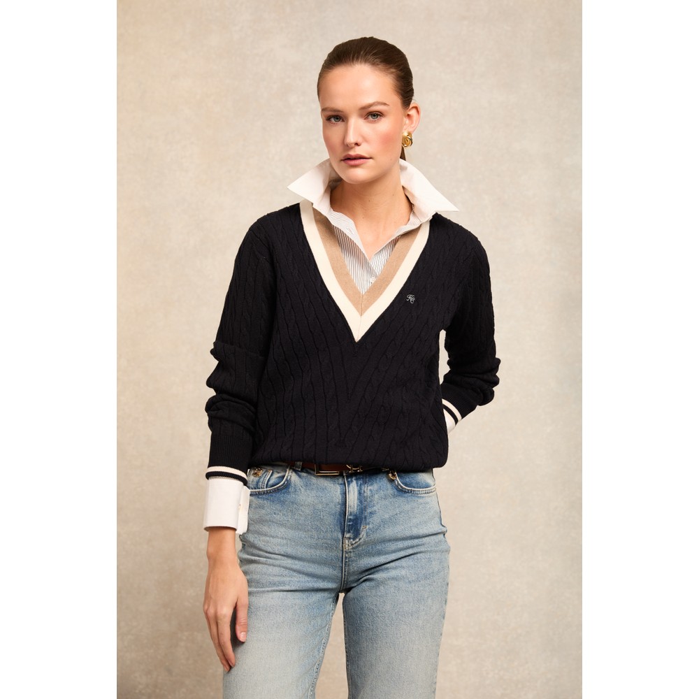 Melissa V Neck Knitted Jumper