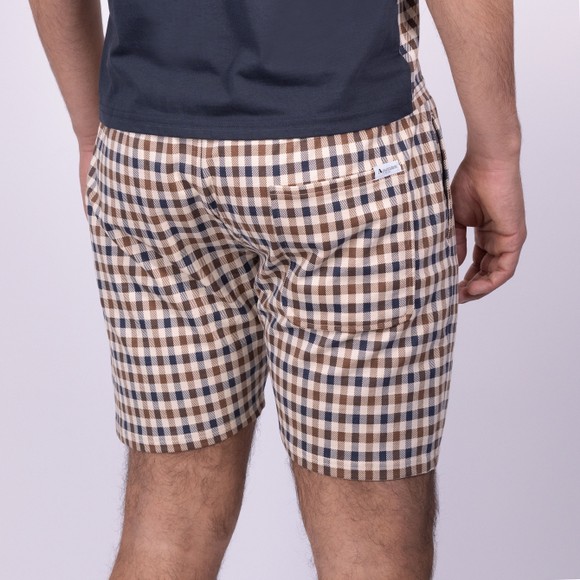 Aquascutum Mens Blue Macro Club Check Shorts main image