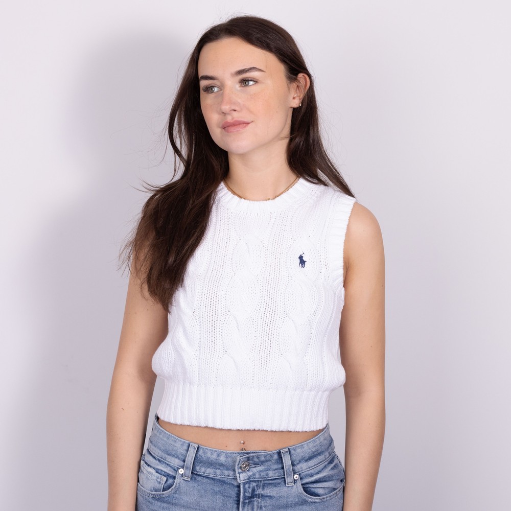 Betusline Women's Cable Knit Sleeveless Crop Sweater Vest - Soft, Warm, Versatile Layering - View #2
