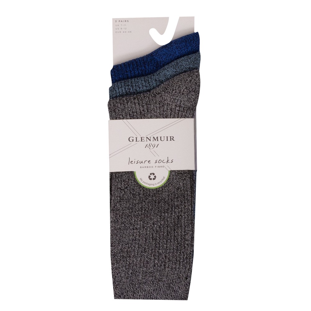 3 Pack Bamboo Fibre Leisure Socks