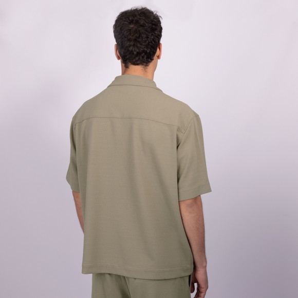 HUGO Mens Green Espino Textured Short Sleeve Shirt main image