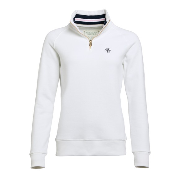 Holland Cooper Womens White Burford Quarter Zip Sweatshirt main image