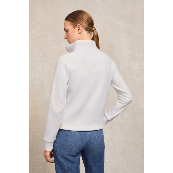 Holland Cooper Womens White Burford Quarter Zip Sweatshirt main image
