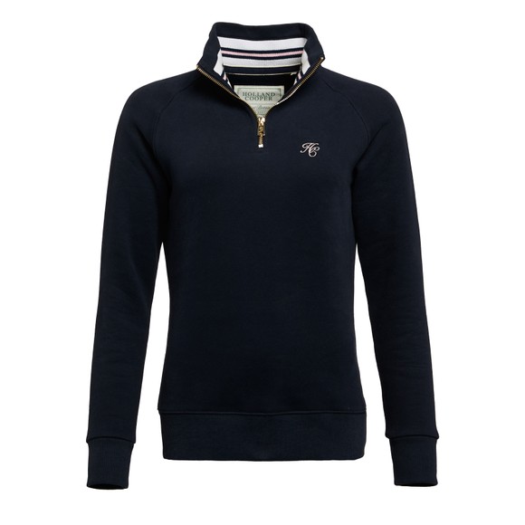 Holland Cooper Womens Blue Burford Quarter Zip Sweatshirt