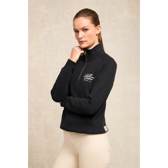 Holland Cooper Womens Blue Country Club Henley Quarter Zip Sweat main image