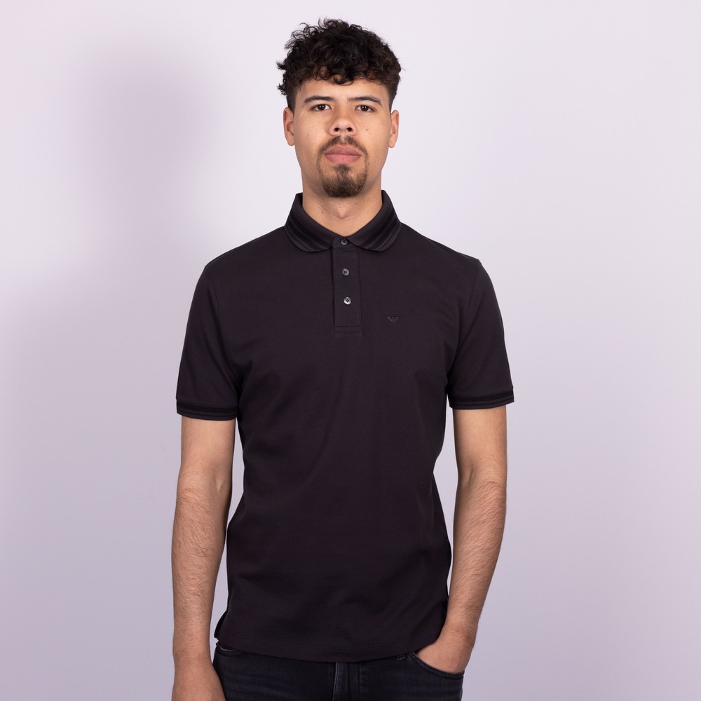 Emporio Armani Tipped Jersey Polo Shirt | Oxygen Clothing