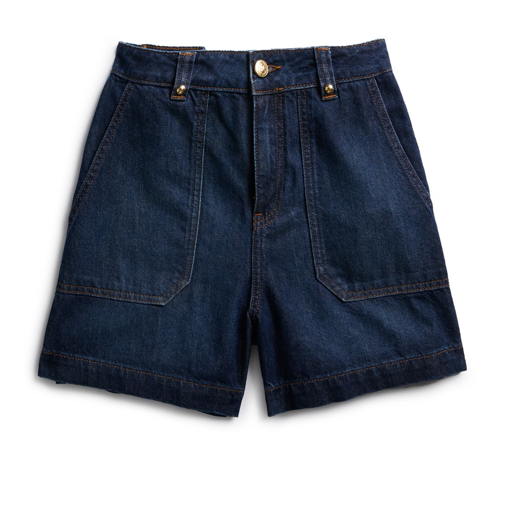 Utility Denim Shorts
