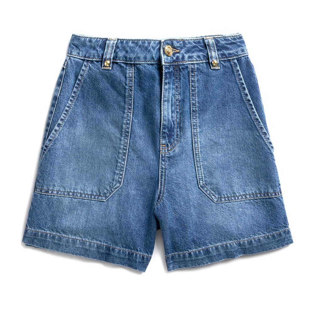 Utility Denim Shorts