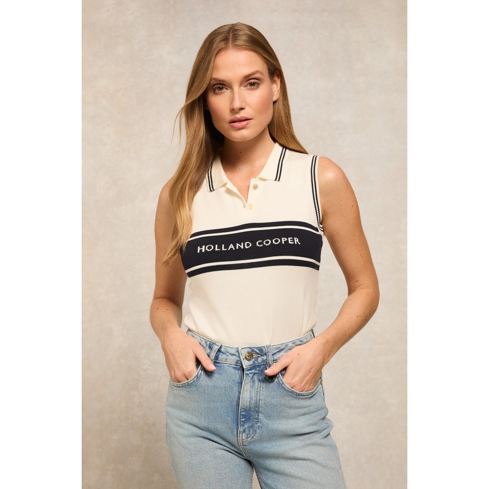 Layla Sleeveless Knitted Polo Shirt