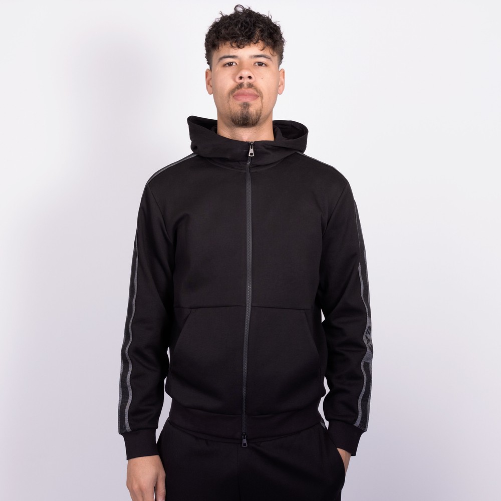 EA7 Emporio Armani Stripe Tape Logo Full Zip Sweatshirt | Masdings