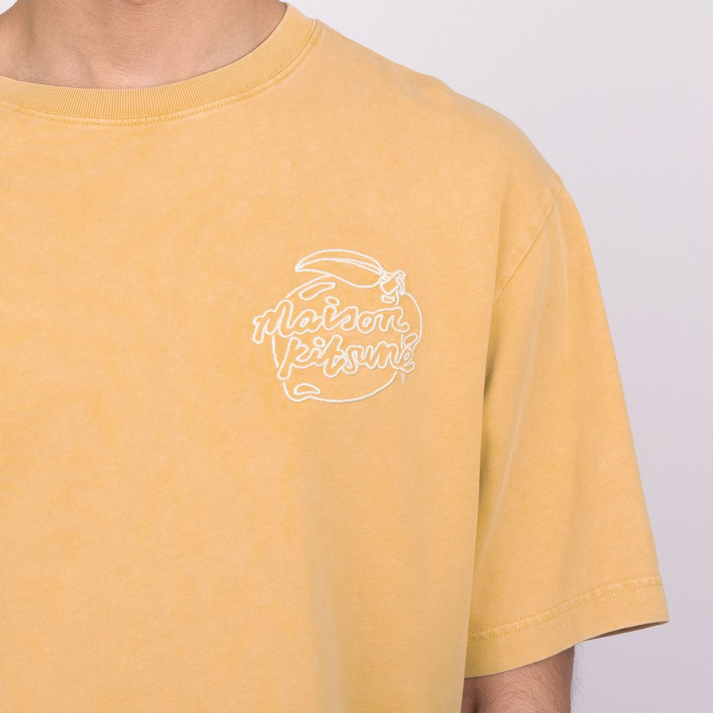 MAISON KITSUNE｜ (MAISON KITSUNE LEMONADE CHEST EMBROIDE MAISON KITSUNE LEMONADE CHEST EMBROIDERY OVERSIZE TEE-SHIRT