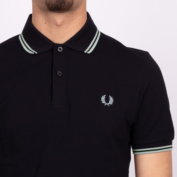 Fred Perry Mens Black Twin Tipped Polo Shirt main image