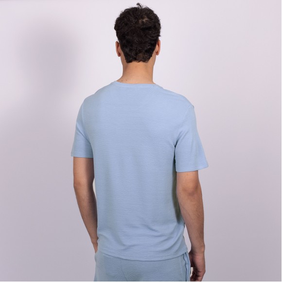BOSS Bodywear Mens Blue Rib T Shirt #4