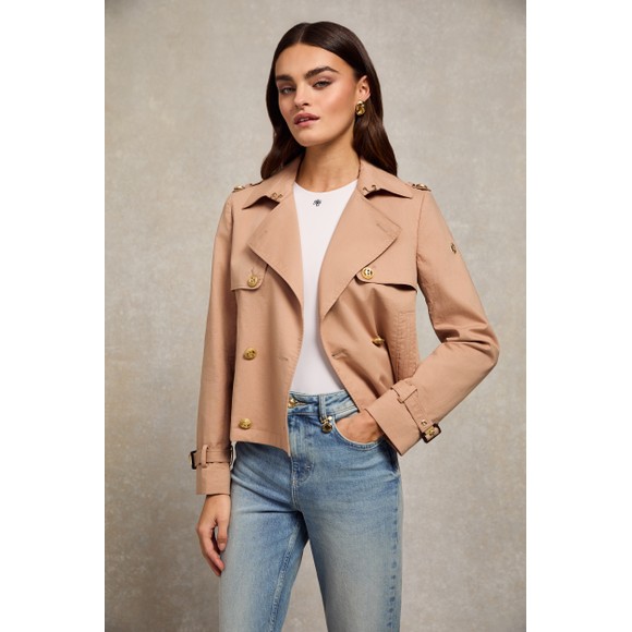 Holland Cooper Womens Off-White Buckley Trench Jacket #1