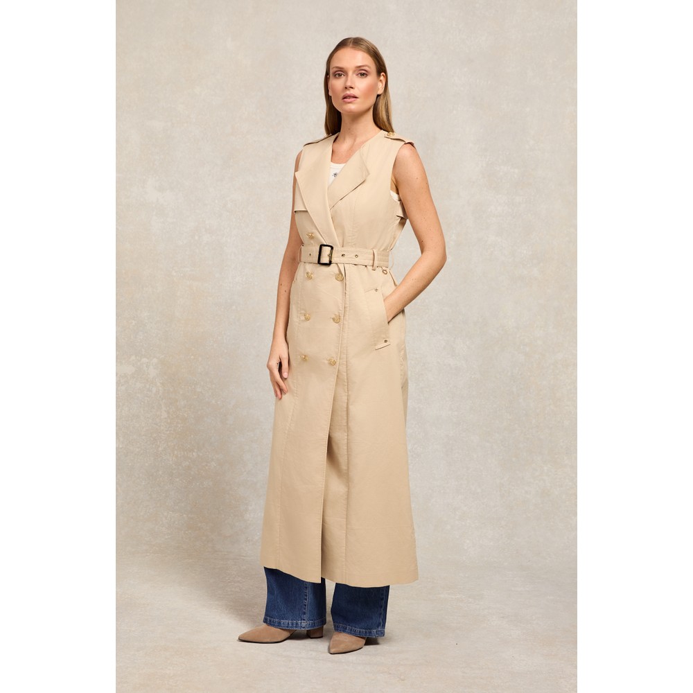 Collarless Trench Gilet