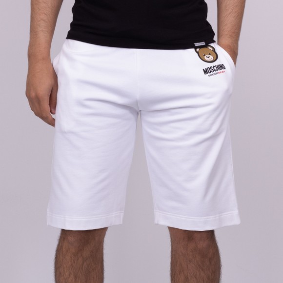 Moschino Mens White Rubber Bear Jogger Shorts main image