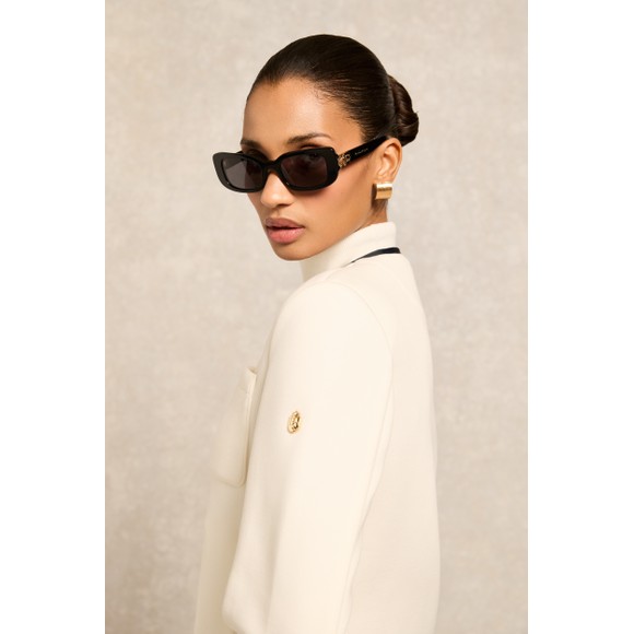 Holland Cooper Womens Black Paris Narrow Sunglasses #4