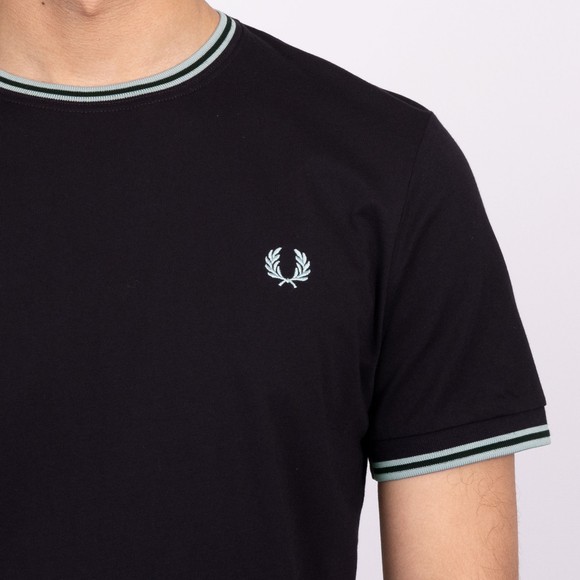 Fred Perry Mens Black Twin Tipped T-Shirt main image