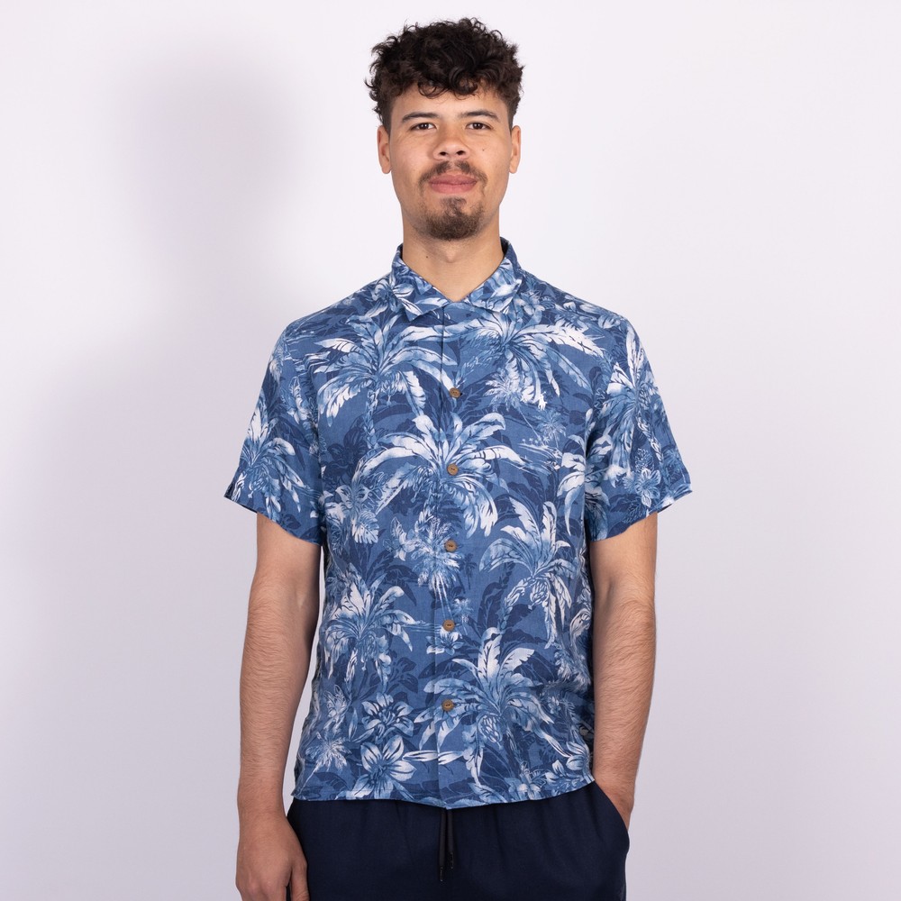 Polo Ralph Lauren Classic Fit Tropical Print Linen Shirt Oxygen
