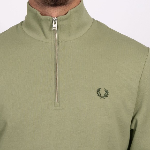 Fred Perry Mens Green 1/2 Zip Sweatshirt main image