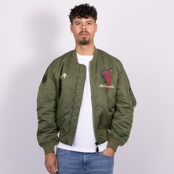 Maharishi Mens Green Year Of The Snake MA1 Flight Jacket main image