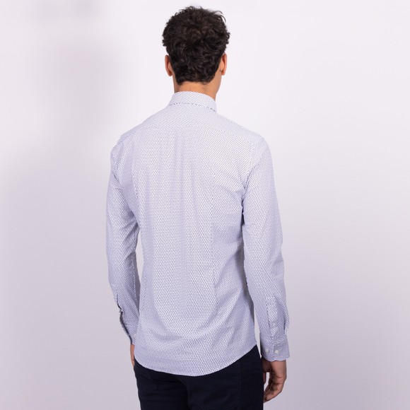 BOSS Mens White Formal Slim Fit Patterned Performance Shirt main image