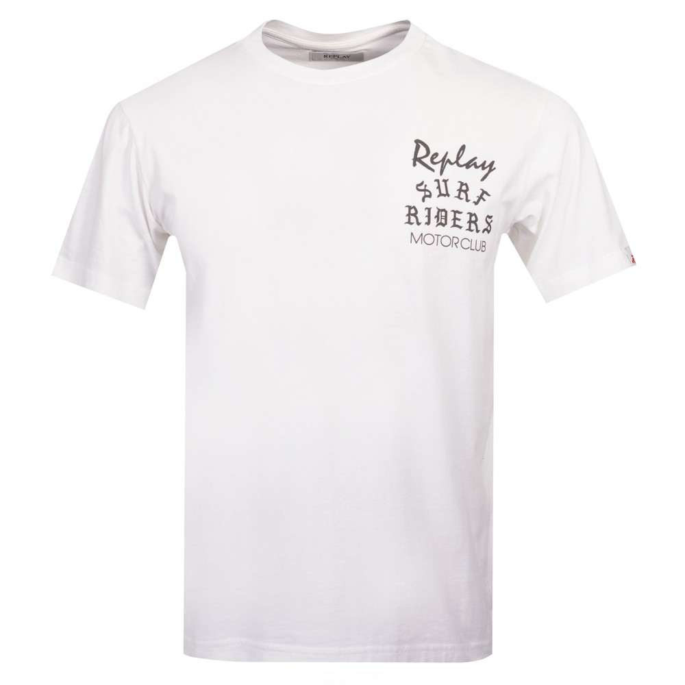 【REPLAY】★Replay Surf T-Shir★ Replay Mens T-Shirt Japan & Hawaii Print Crew Neck Cotton