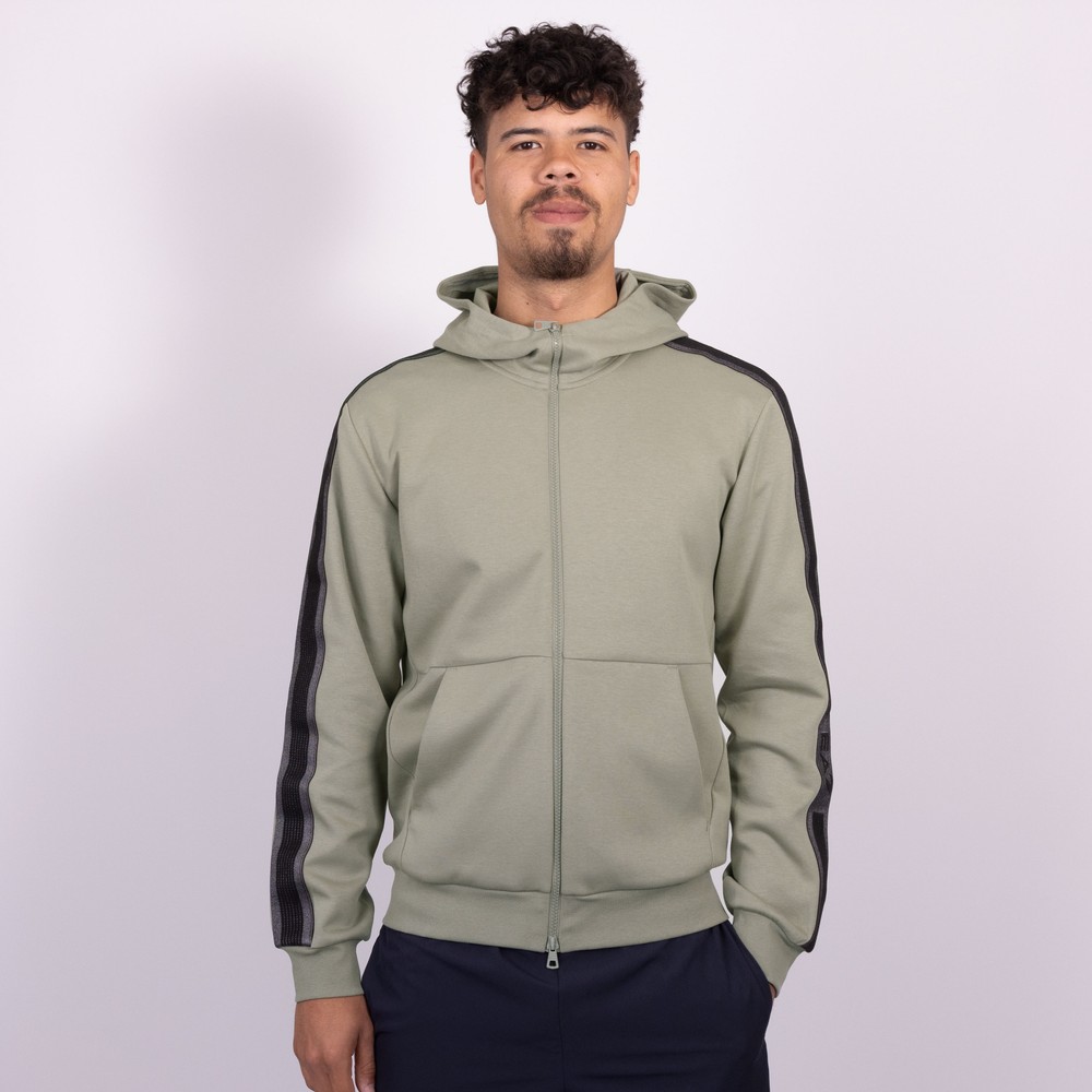 EA7 Emporio Armani Stripe Tape Logo Full Zip Sweatshirt | Masdings