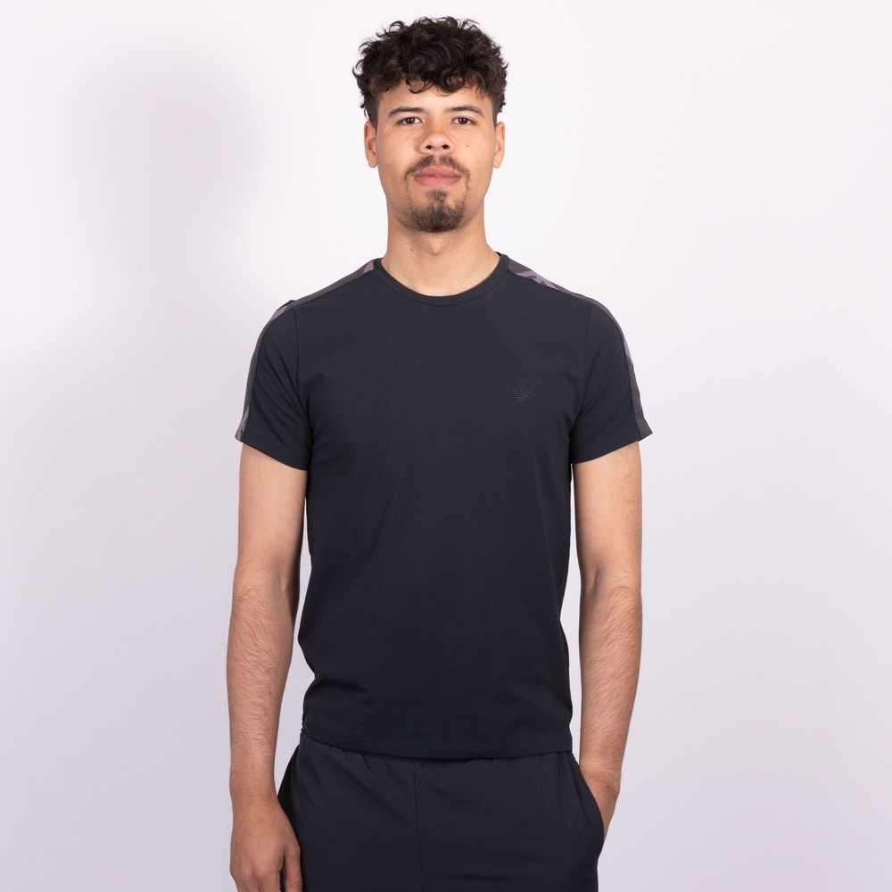 トップス EMPORIO ARMANI tape cotton knit archive Emporio Armani Shoulder Tape T-Shirt | Oxygen Clothing