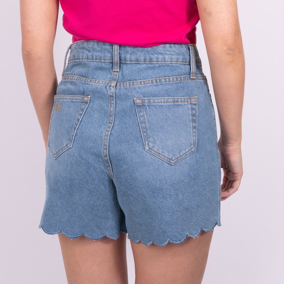 Nobody's Child Womens Blue Denim Scallop Short main image