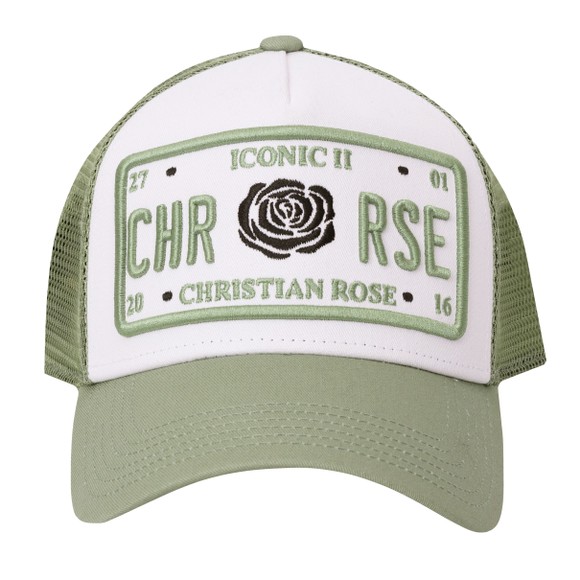 Christian Rose Mens Green Iconic Plate Cap #1
