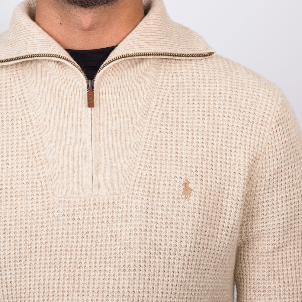 Polo Ralph Lauren Waffle 1/4 Zip Knit | Oxygen Clothing