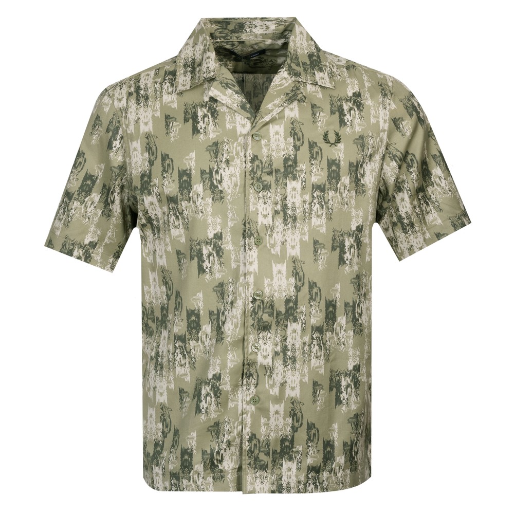 Abstract Print Revere Collar Short Sleeve Shirt