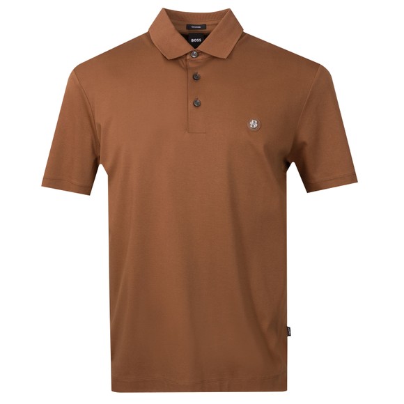BOSS Mens Brown Formal C Parris Circle Logo Polo Shirt main image