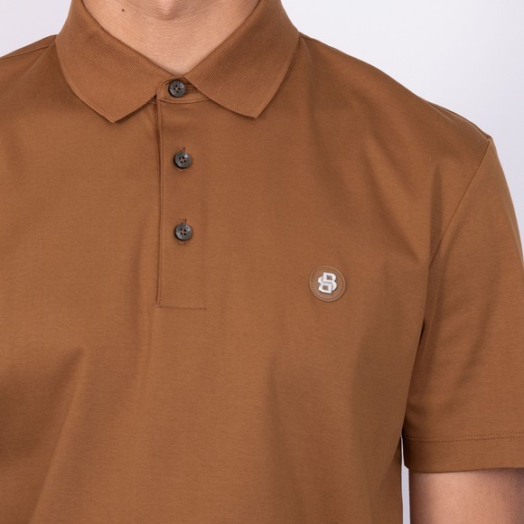 BOSS Mens Brown Formal C Parris Circle Logo Polo Shirt main image
