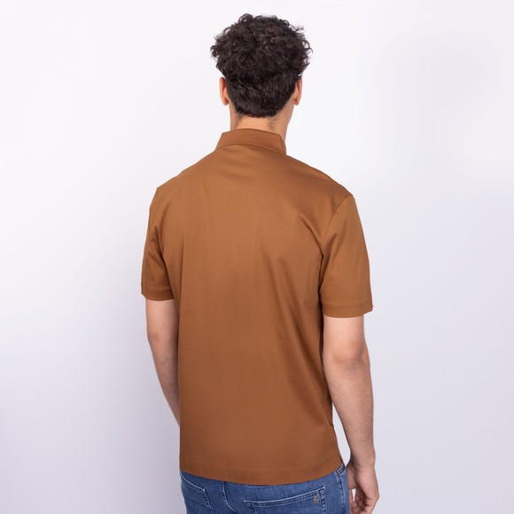 BOSS Mens Brown Formal C Parris Circle Logo Polo Shirt main image