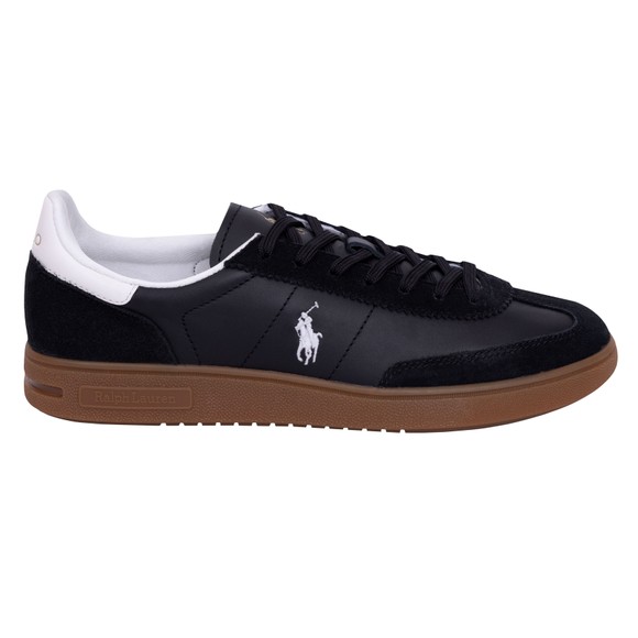 Polo Ralph Lauren Mens Black Bedford Leather-Suede Trainer main image